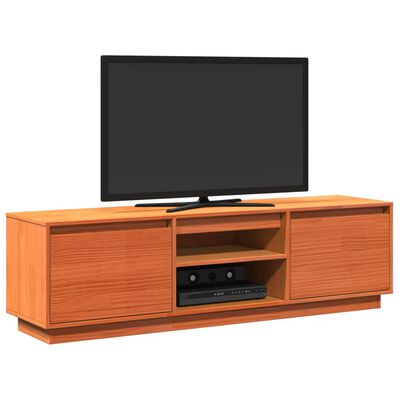 vidaXL TV skříňka voskově hnědá 140 x 35 x 40 cm masivní borové dřevo