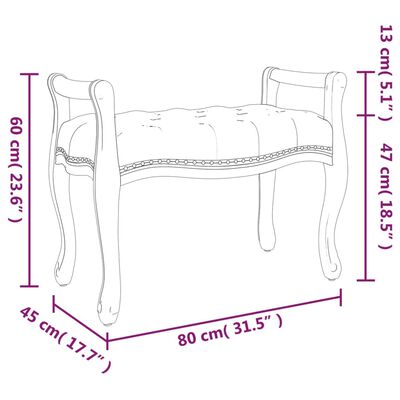 vidaXL Lavice černá 80 x 45 x 60 cm samet