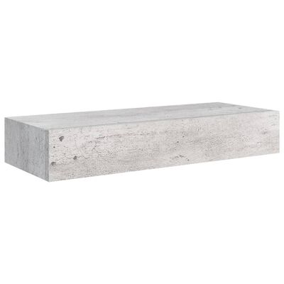 vidaXL Nástěnné police se zásuvkou 2 ks betonově šedé 60x23,5x10cm MDF