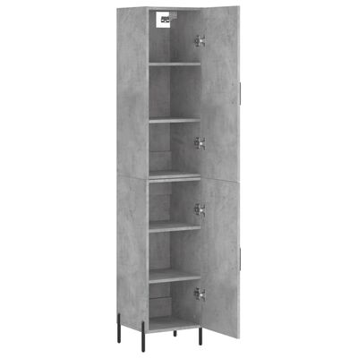 vidaXL Skříň highboard betonově šedá 34,5x34x180 cm kompozitní dřevo