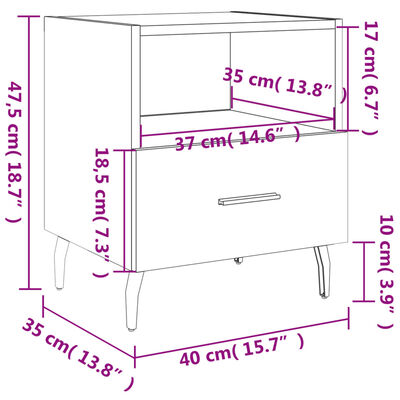 vidaXL Noční stolky 2 ks černé 40 x 35 x 47,5 cm kompozitní dřevo