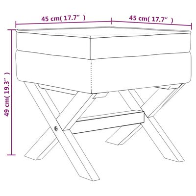 vidaXL Stolička s úložným prostorem modrá 45 x 45 x 49 cm samet