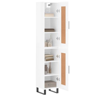 vidaXL Skříň highboard bílá s vysokým leskem 34,5x34x180 cm kompozit