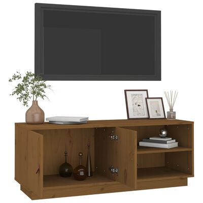 vidaXL TV skříňka medově hnědá 105 x 34 x 40 cm masivní borové dřevo