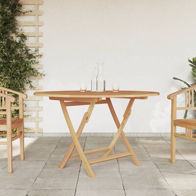 vidaXL Skládací zahradní stůl Ø 120 x 75 cm masivní teakové dřevo