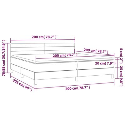 vidaXL Box spring postel s matrací černá 200x200 cm textil