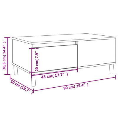 vidaXL Konferenční stolek bílý 90 x 50 x 36,5 cm kompozitní dřevo