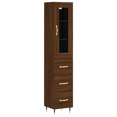 vidaXL Skříň highboard hnědý dub 34,5 x 34 x 180 cm kompozitní dřevo