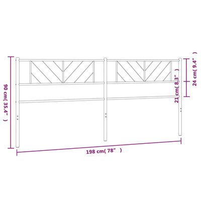 vidaXL Kovové čelo postele bílé 193 cm