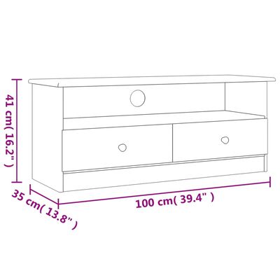 vidaXL TV skříňka se zásuvkami ALTA bílá 100x35x41 cm masivní borovice