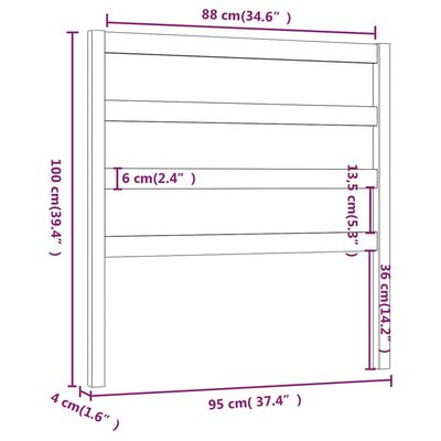 vidaXL Čelo postele medově hnědé 95x4x100 cm masivní borovice