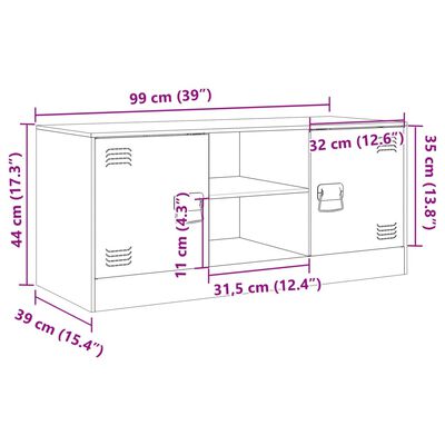 vidaXL TV skříňka olivově zelená 99 x 39 x 44 cm ocel