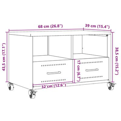 vidaXL TV skříňka růžová 68 x 39 x 43,5 cm ocel