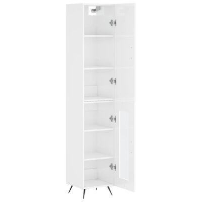 vidaXL Skříň highboard bílá s vysokým leskem 34,5x34x180 cm kompozit