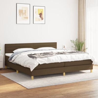 vidaXL Box spring postel s matrací tmavě hnědá 200x200 cm textil