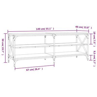 vidaXL TV skříňka hnědý dub 140 x 40 x 50 cm kompozitní dřevo