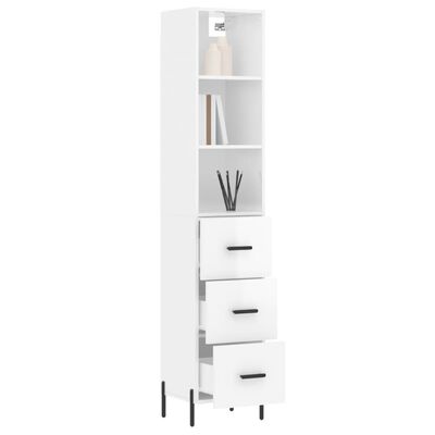 vidaXL Skříň highboard bílá s vysokým leskem 34,5x34x180 cm kompozit