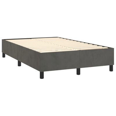 vidaXL Box spring postel s matrací tmavě šedá 120 x 200 cm samet