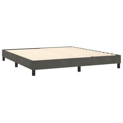 vidaXL Box spring postel s matrací tmavě šedá 160x200 cm samet