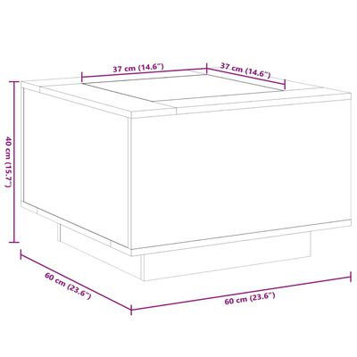 vidaXL Konferenční stolek s LED bílý 60 x 60 x 40 cm kompozitní dřevo