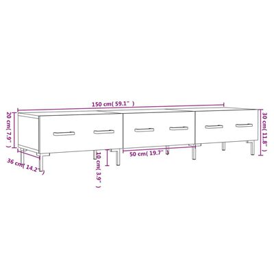 vidaXL TV skříňka černá 150 x 36 x 30 cm kompozitní dřevo