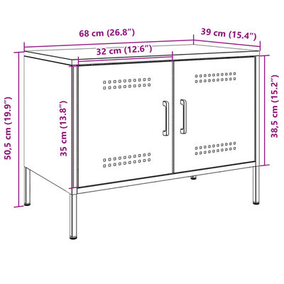 vidaXL TV skříňka růžová 68 x 39 x 50,5 cm ocel