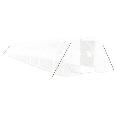 vidaXL Skleník s ocelovým rámem bílý 54 m² 18 x 3 x 2 m