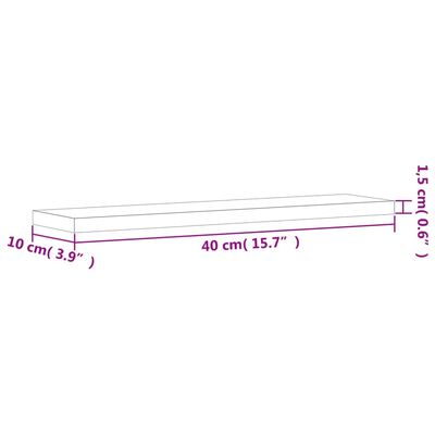 vidaXL Nástěnné police 4 ks kouřový dub 40x10x1,5 cm kompozitní dřevo