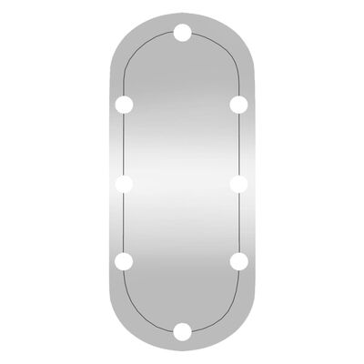 vidaXL Nástěnné zrcadlo s LED osvětlením 35 x 80 cm sklo oválné