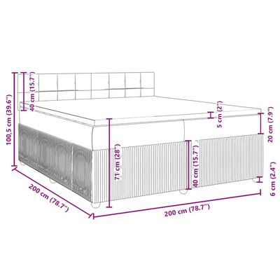 vidaXL Box spring postel s matrací růžová 200x200 cm samet