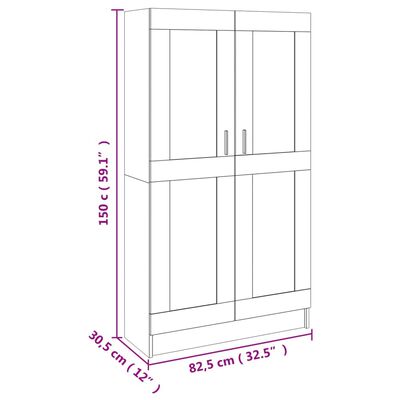 vidaXL Knihovna betonově šedá 82,5 x 30,5 x 150 cm kompozitní dřevo