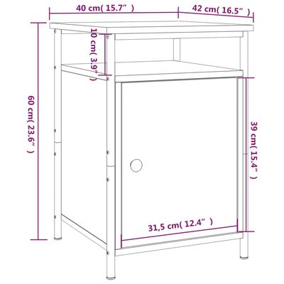 vidaXL Noční stolky 2 ks kouřový dub 40 x 42 x 60 cm kompozitní dřevo