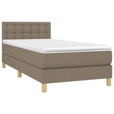 vidaXL Box spring postel s matrací a LED taupe 100x200 cm textil