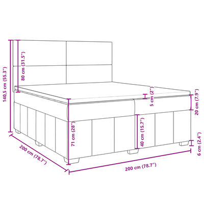 vidaXL Box spring postel s matrací tmavě hnědá 200x200 cm textil