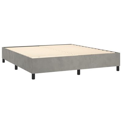 vidaXL Box spring postel s matrací světle šedá 180x200 cm samet