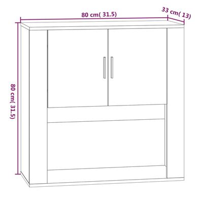 vidaXL Nástěnná skříňka černá 80x33x80 cm kompozitní dřevo