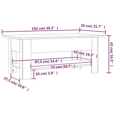 vidaXL Konferenční stolek betonově šedý 102x55x42 cm kompozitní dřevo