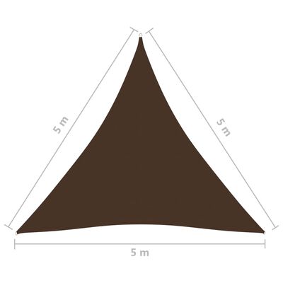 vidaXL Stínící plachta oxfordská látka trojúhelníková 5x5x5 m hnědá