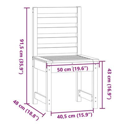 vidaXL Zahradní židle 2 ks 50x48x91,5 cm masivní borové dřevo