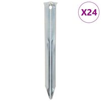 vidaXL Stanové kolíky 24 ks 17 cm Øp20 mm Pozinkovaná ocel