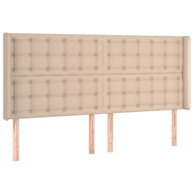 vidaXL Box spring postel matrace a LED cappuccino 160x200cm umělá kůže