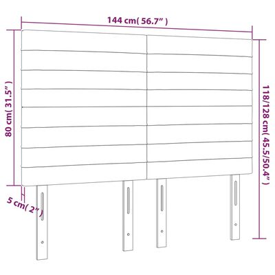 vidaXL Čela postele 4 ks tmavě šedá 72 x 5 x 78/88 cm textil