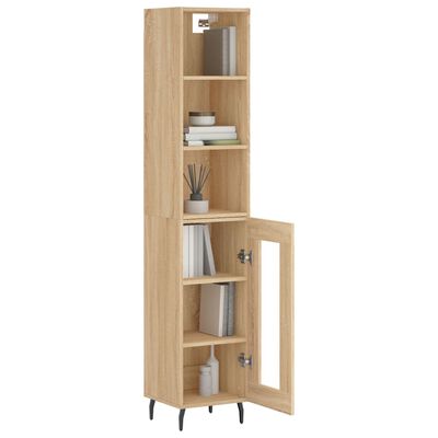 vidaXL Skříň highboard dub sonoma 34,5 x 34 x 180 cm kompozitní dřevo