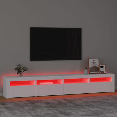 vidaXL TV skříňka s LED osvětlením bílá 240x35x40 cm