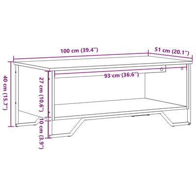 vidaXL Konferenční stolek šedý sonoma 100x51x40 cm kompozitní dřevo