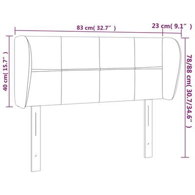 vidaXL Čelo postele typu ušák modré 83x23x78/88 cm textil