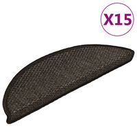 vidaXL Samolepící nášlapy na schody vzhled sisal 15 ks 56x17x3 cm