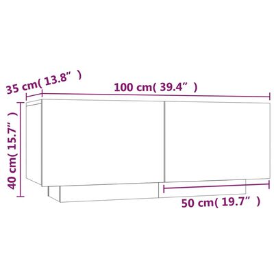 vidaXL Noční stolek šedý sonoma 100 x 35 x 40 cm kompozitní dřevo