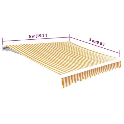 vidaXL Plachta na markýzu slunečnicová žluto-bílá 6 x 3 m (bez rámu)