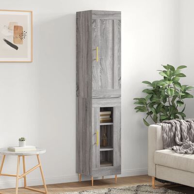 vidaXL Skříň highboard šedá sonoma 34,5 x 34 x 180 cm kompozitní dřevo